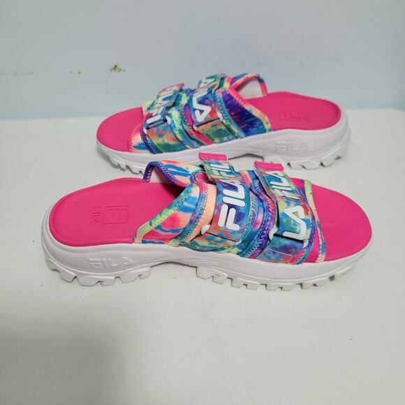 Fila Disruptor Bold Slip On Slide Tye Dyed Platform Sandals Size 9  10925-2804 - Picture 6 of 7